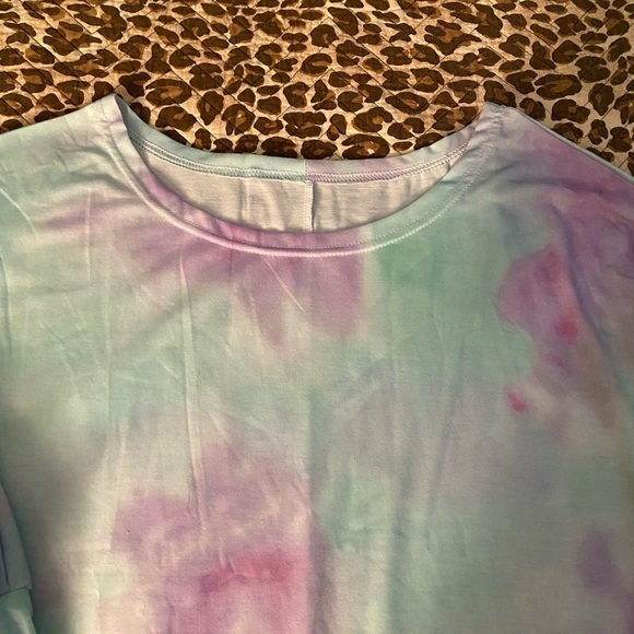 Tie Dye Drop Shoulder Batwing Top Blouse - Picture 3 of 11